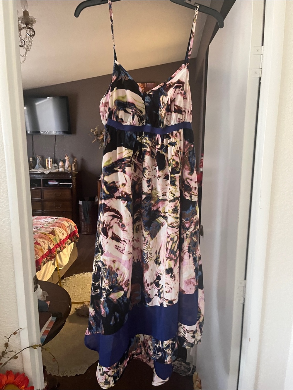 Simply Vera Vera Wang Navy Floral Print Maxi Skirt